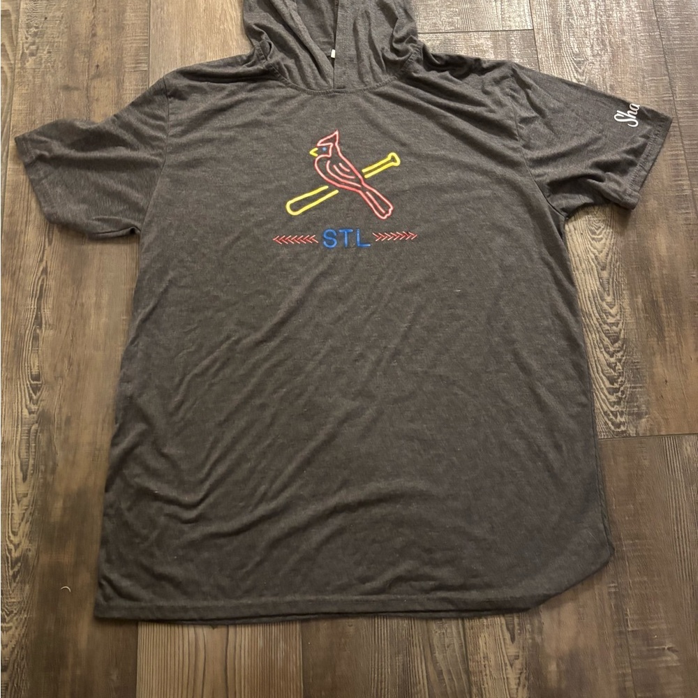 Gray STL Hoodie with Cardinal Logo